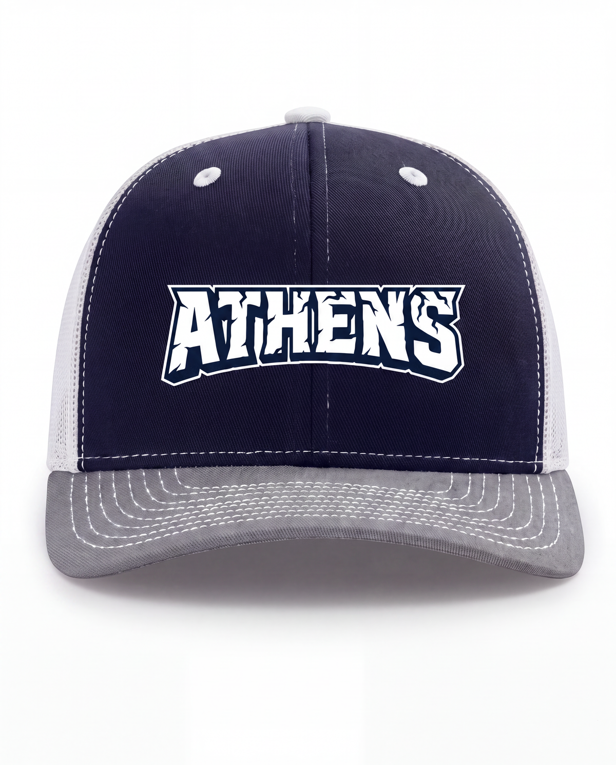 Athens Navy Wordmark Navy/White Trucker