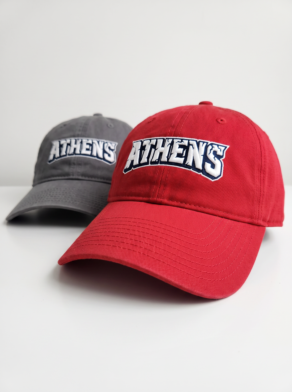 Red Athens Navy Wordmark Logo Hat