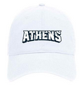 White Athens Navy Wordmark Logo Hat